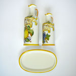 Shape: OVAL Oil, vinegar set w.tray