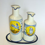 Shape: OVAL Oil, vinegar set w.tray